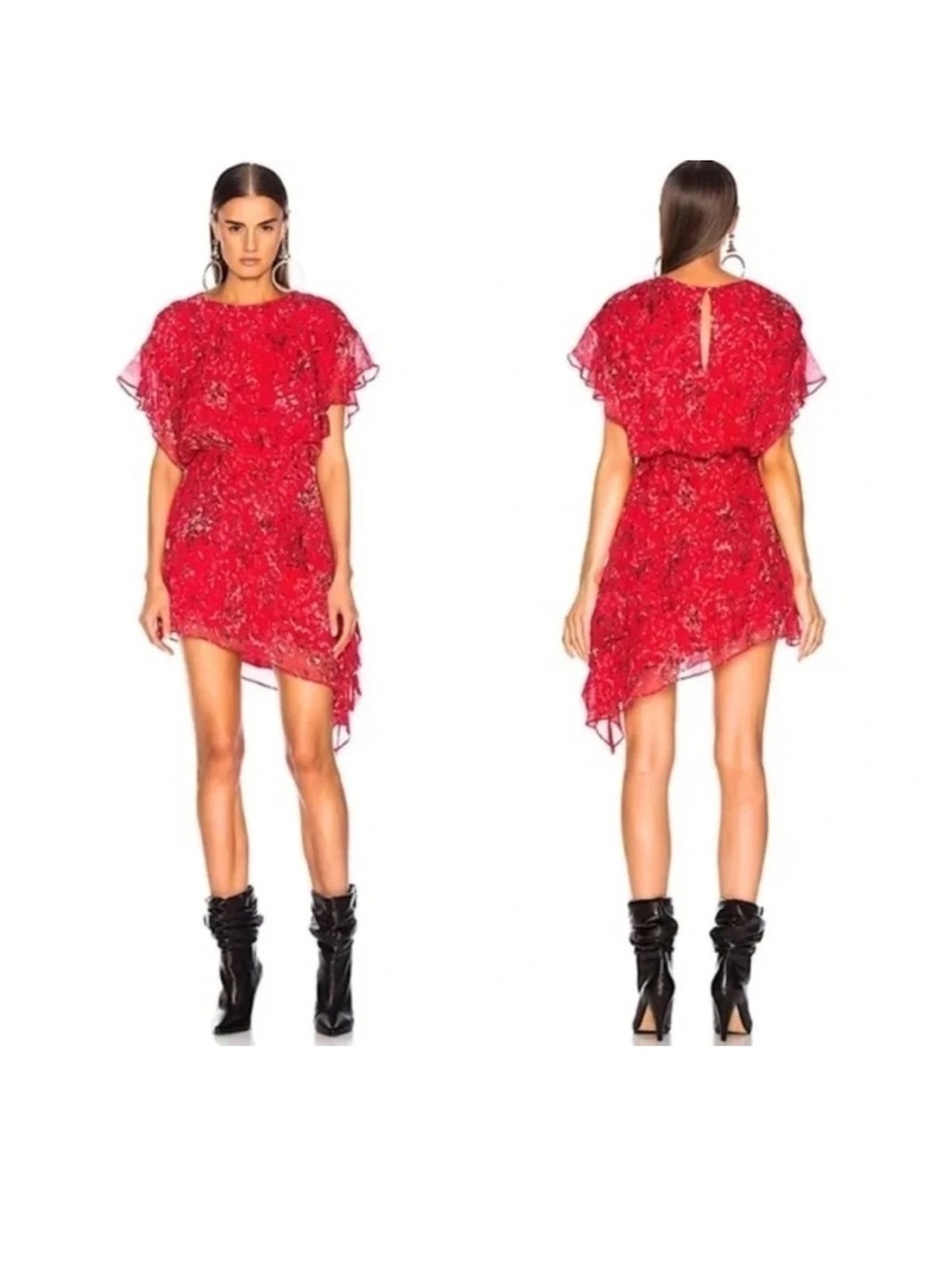 IRO Blame Dress  Asymmetrical Hem  Floral - size US 6 EU38 BNWOT Silk gorgeous